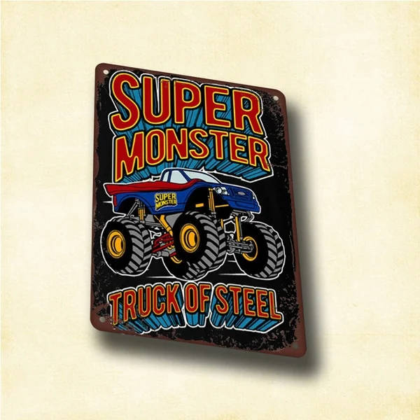 

Monster Truck Walldecoration Mural Metal Sign Wall Art Metal Wall Sign Mural Size 20*30cm
