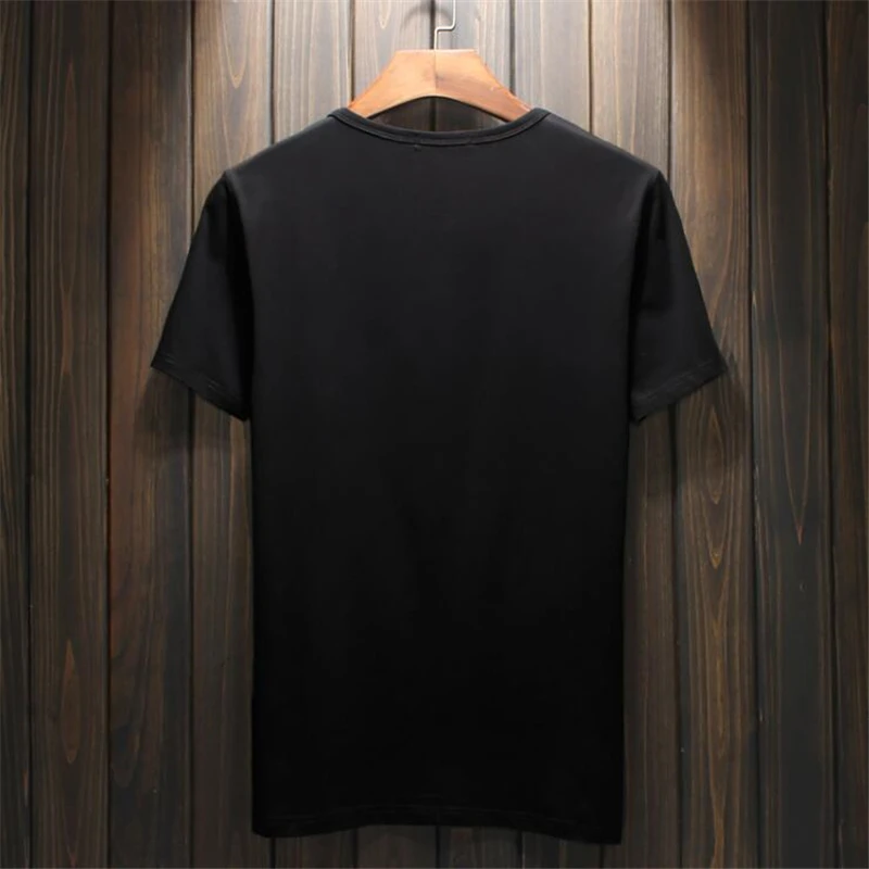 

2021 Summer Men's New Hot Drilling Fashion Designer T Shirt high Quality Slim Short Sleeve 100% Cotton