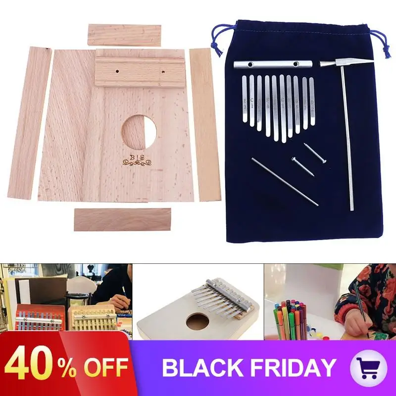 10 ключей Kalimba DIY Kit бук дерево большой палец пианино Mbira мини музыкальный инструмент для картина ручной работы родителей и детей