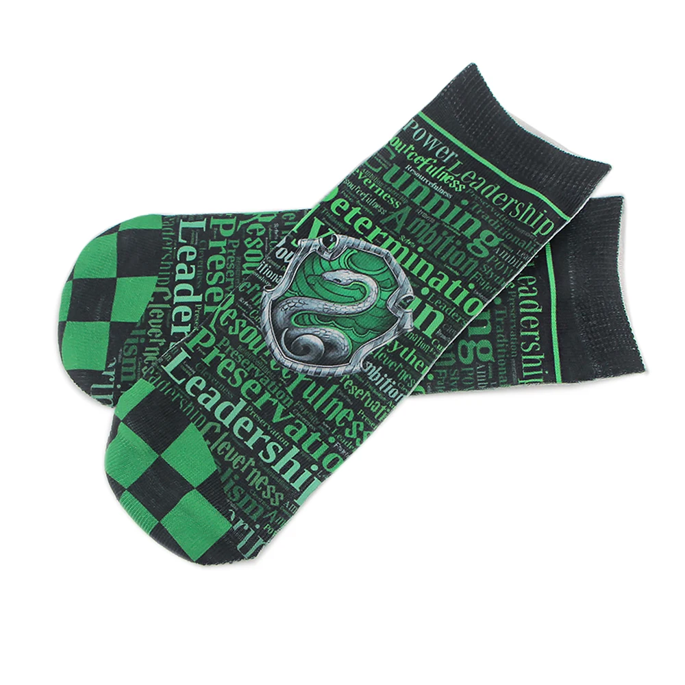 ZF2122 1pair Magical School Wizard Student Cotton Print Sock Lion Snake Fox Socks Fashion Cartoon Comfortable Unisex Sock