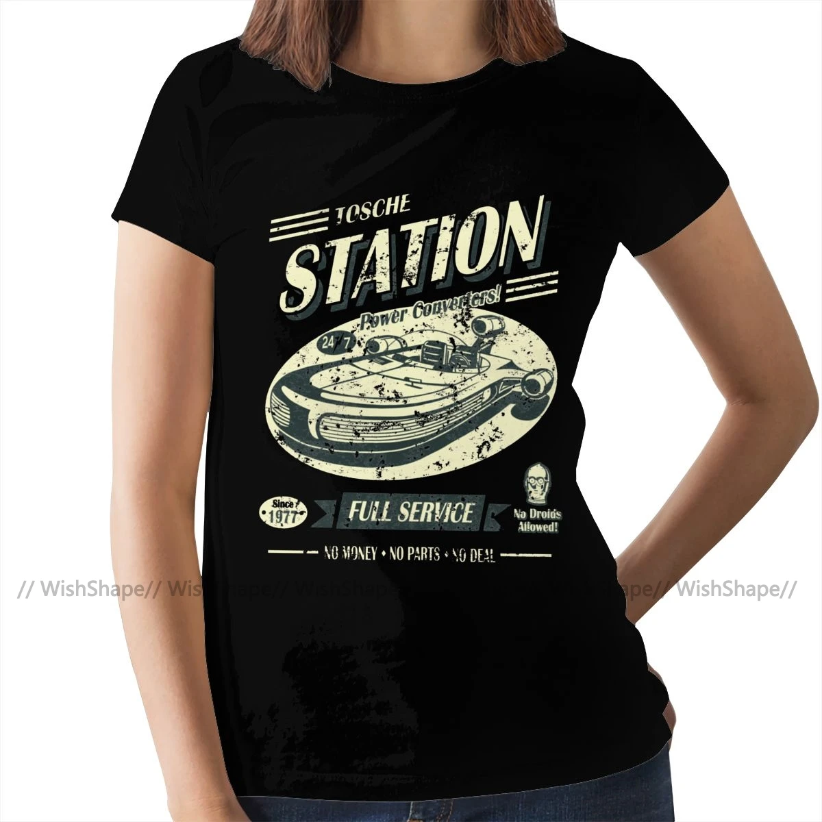 Женская футболка с коротким рукавом и круглым вырезом из хлопка | одежда