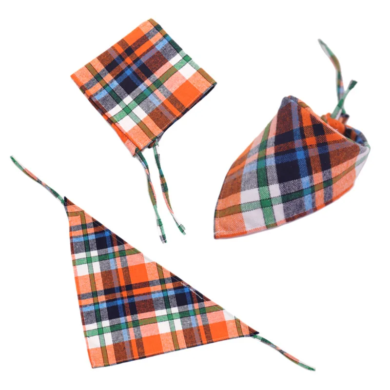 Клетчатая бандана для собак шарф воротник модные моющиеся хлопковые