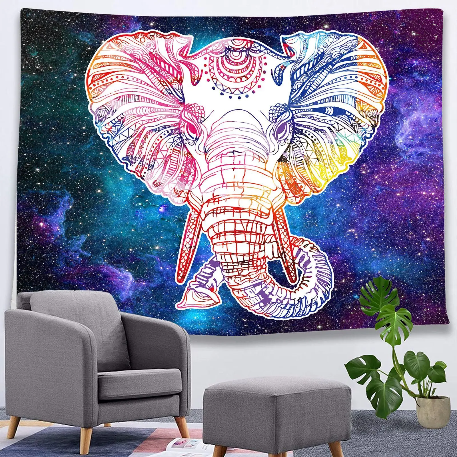 Хиппи Индийский Слон настенный гобелен 3D цифровой печатный богемный