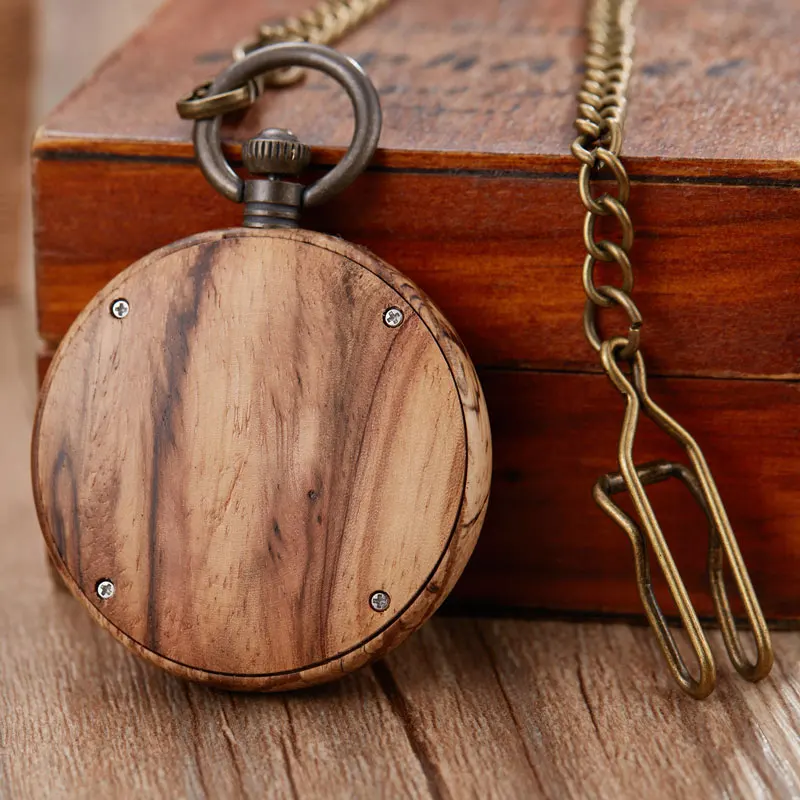 Красочные деревянные карманные часы в стиле ретро кварцевые креативные