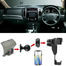 Car Accessories Fit for Mitsubishi Pajero 4th Gen V80 2007-2019 Gravity Phone Holder Air Vent Mount Mobile Stand Interior Parts