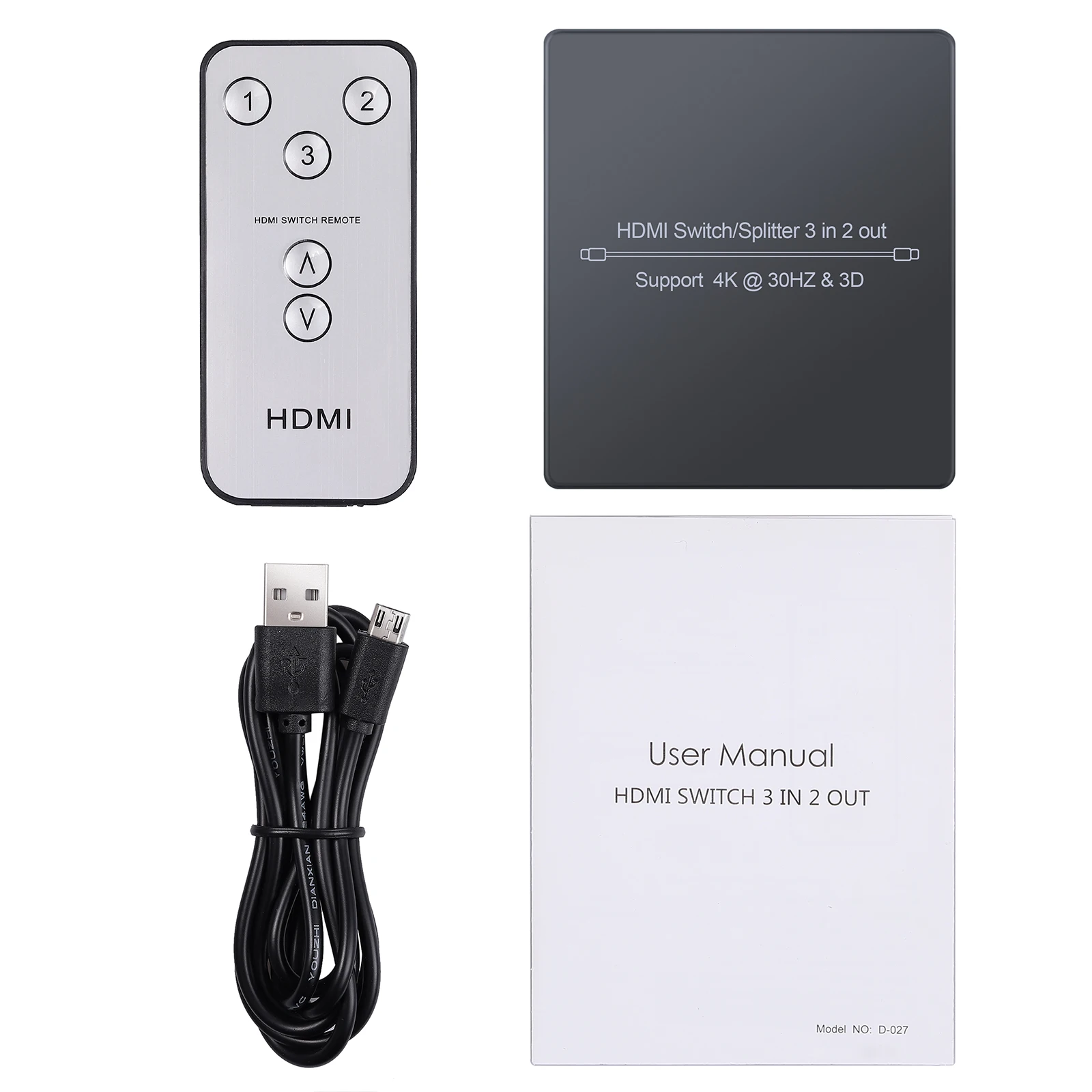 Proster HDMI коммутатор 3 в 2 из HDMI автоматический Коммутатор HDMI сплиттер с ИК-пультом дистанционного управления 4k 3D HDMI 1,4 коммутатор