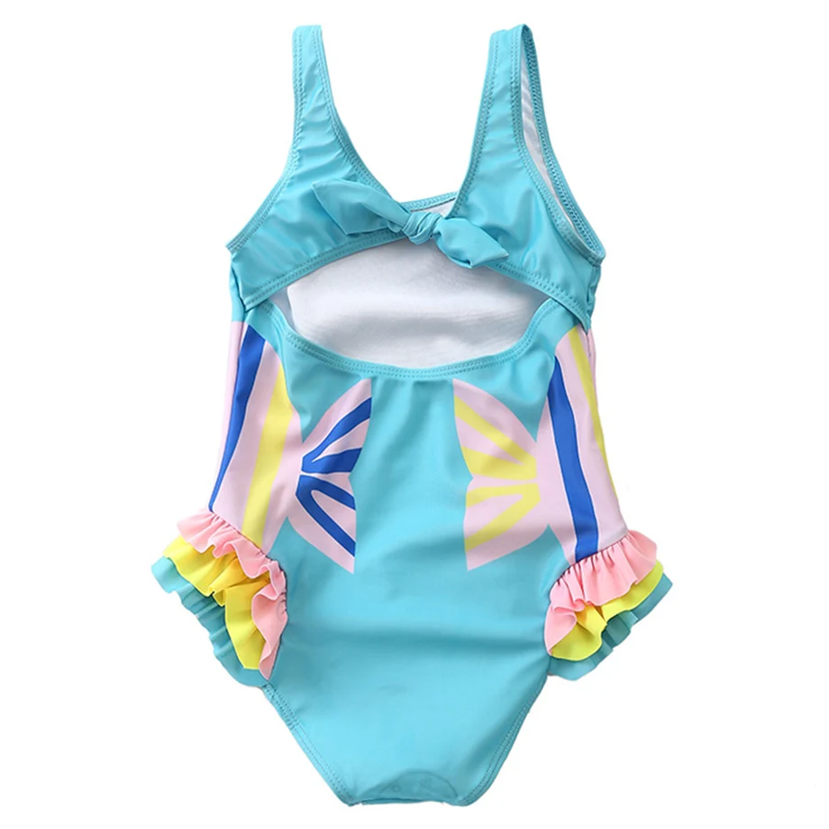 Детский цельный купальник для девочек купальный костюм с мультяшным рисунком