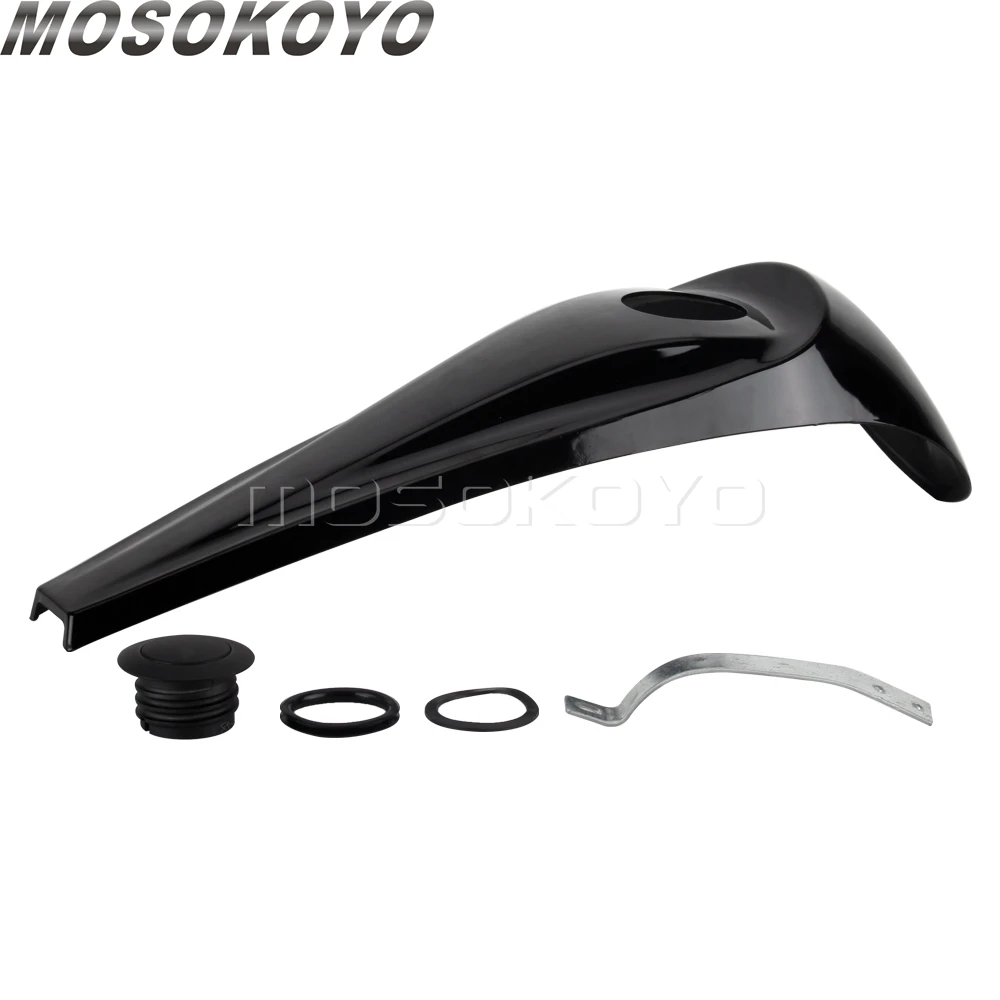 Черная гладкая крышка топливной консоли мотоцикла и крышки бензобака для Harley