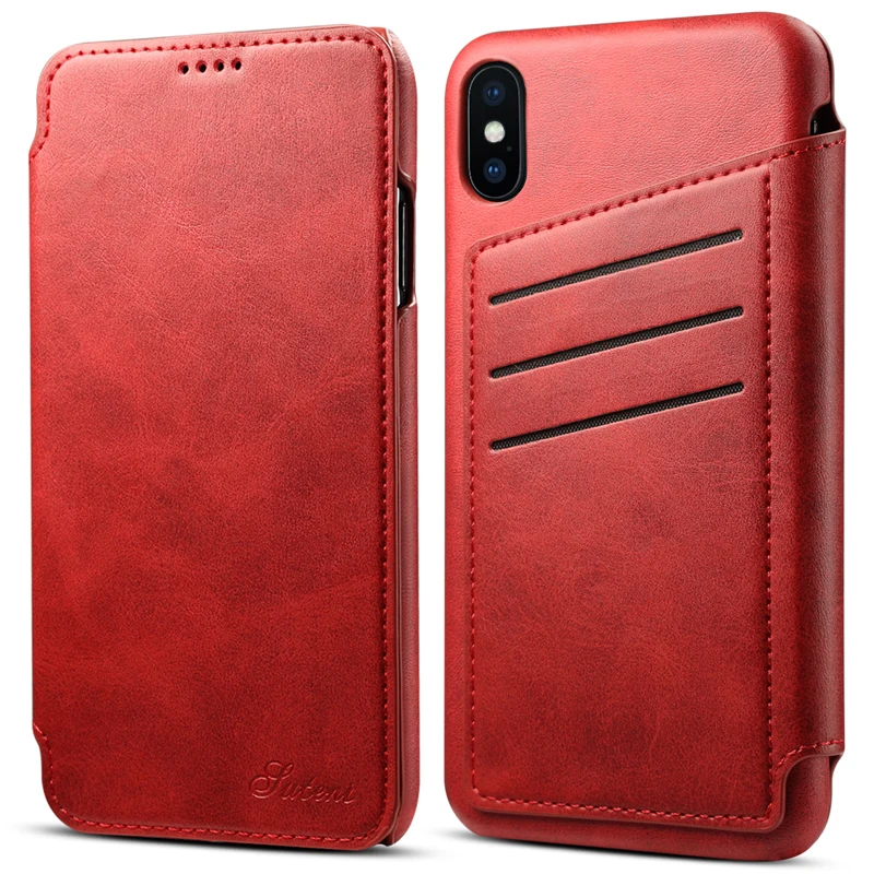 Для iPhone XS XR Чехол книжка из искусственной кожи в стиле ретро многофункциональный