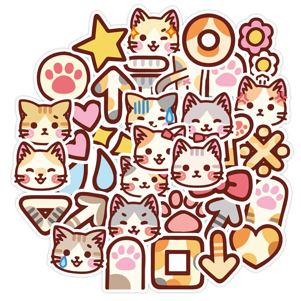 

10/40PCS Kawaii Cat Kitty Girl Graffiti Stickers DIY Skateboard Fridge Laptop Motorcycle Luggage Classic Sticker for Kid Toy
