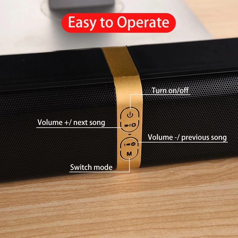 

Wireless TG026 Bluetooth Speaker Home Theater Music Stereo Player 3D Surround Sound Subwoofer Support AUX USB TF Card FM Radio