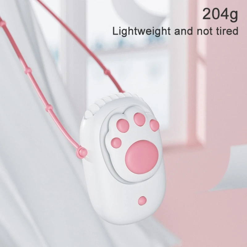 

Bear Paw Hanging Neck Fan Cartoon Handheld USB Small Fan No-Mini Desktop Stent Fan Practical and durable Simple small fan new