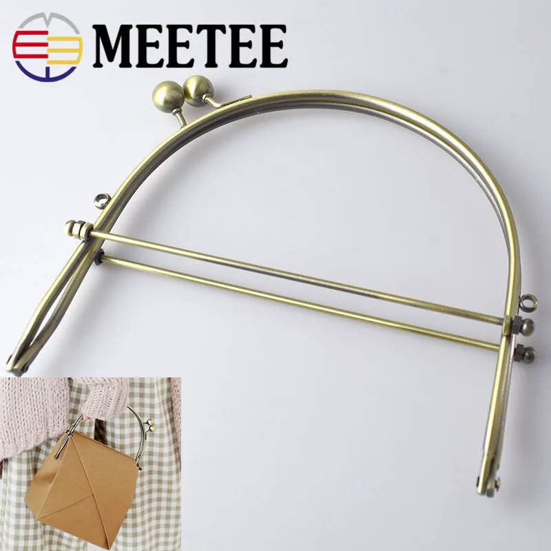 Металлическая рамка для кошелька Meetee 15 5 см застежка с отверстием сумок Античная
