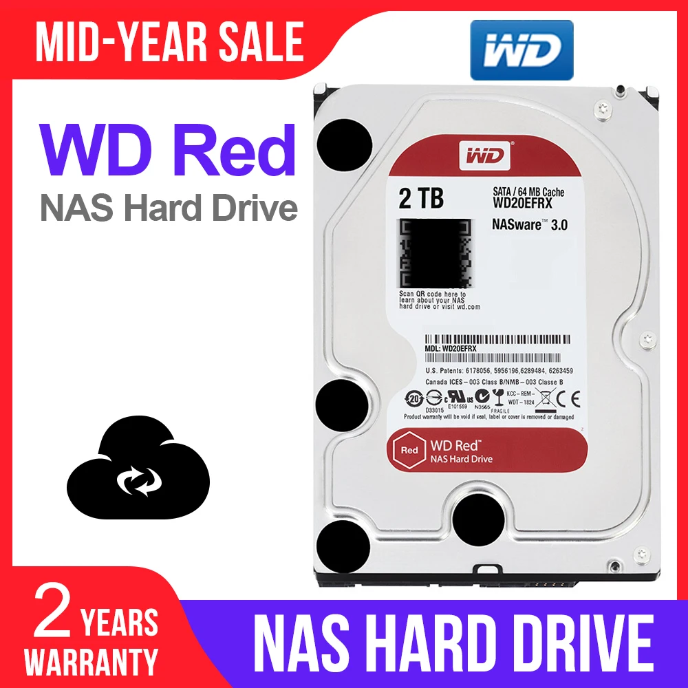 WD Red 2 ТБ Сетевое хранилище hdd 3 5 &quotNAS жесткий диск красный 5400 об/мин 256M кэш SATA3 6