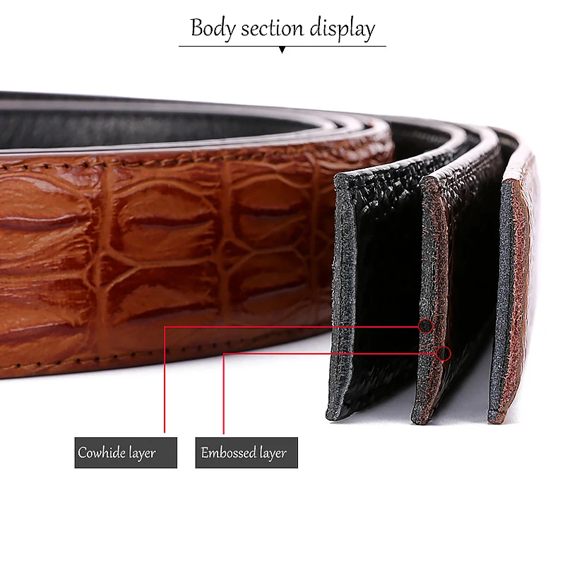 Модный мужской ремень без пряжки мужские ремни из натуральной кожи деловой