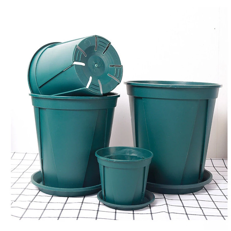 

1 Large flower pots green plants green rose succulent large-caliber plastic flower pots thickened gallon pots, balcony flower
