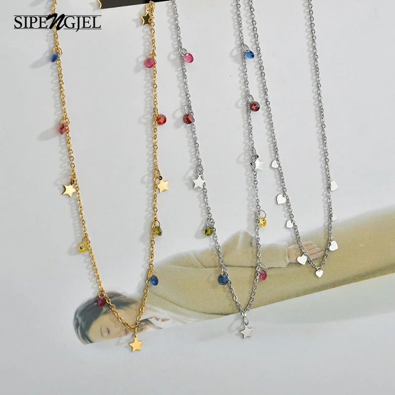 

Женское Ожерелье с разноцветным цирконием SIPENGJEL, вечерние ювелирные изделия в богемном стиле