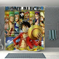 anime one piece shower curtains waterproof shower curtain bathroom polyester 3d printed bathroom curtain with hook