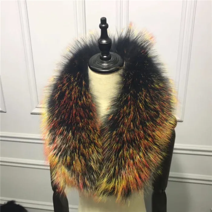 Шарф-накидка мужской зимний из натурального меха енота |