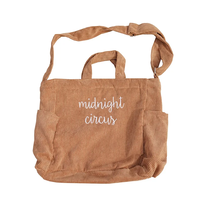 Вельветовая Холщовая Сумка с вышивкой для студентов компактная сумка учебы