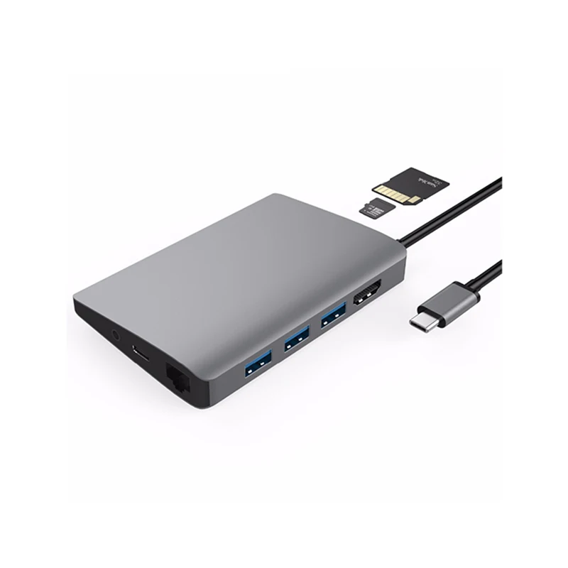 Концентратор USB Type C 3 1 до 4K HDMI совместимых с 5 мм разъем для наушников VGA RJ45 SD/TF 0