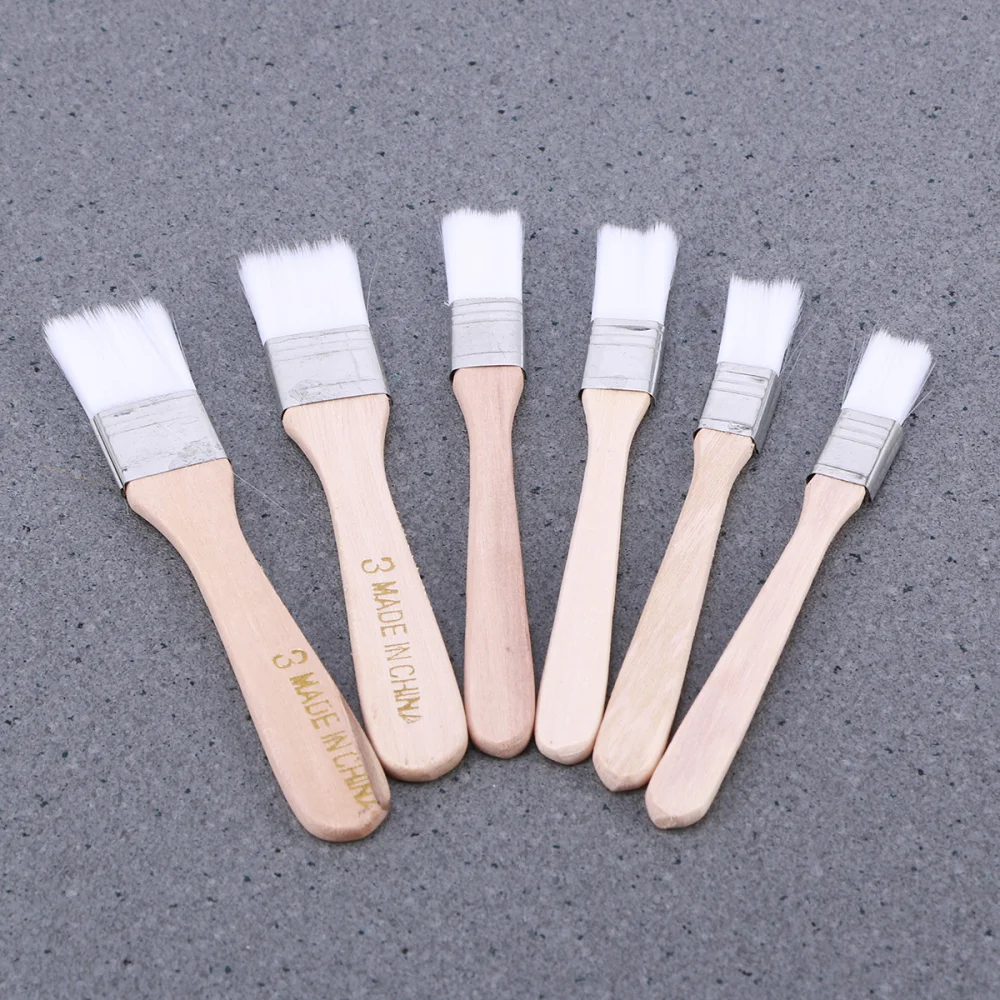 

6Pc Nylon Thickened Painting Chip Brushes for Adhesives Paint Touchups Painter Supplies