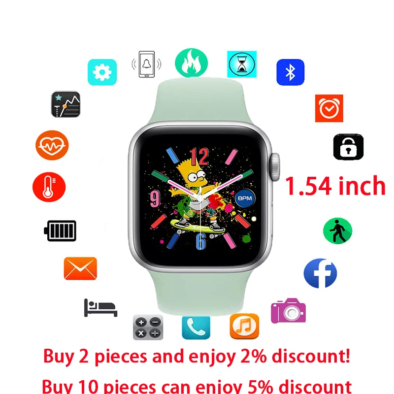 

Original IWO X7 Bluetooth Smart Watch 1.54 inch Full Touch Screen for Android iOS PK W46 FK88 X6 Series 6 T500 Y68 D20 T900 W26