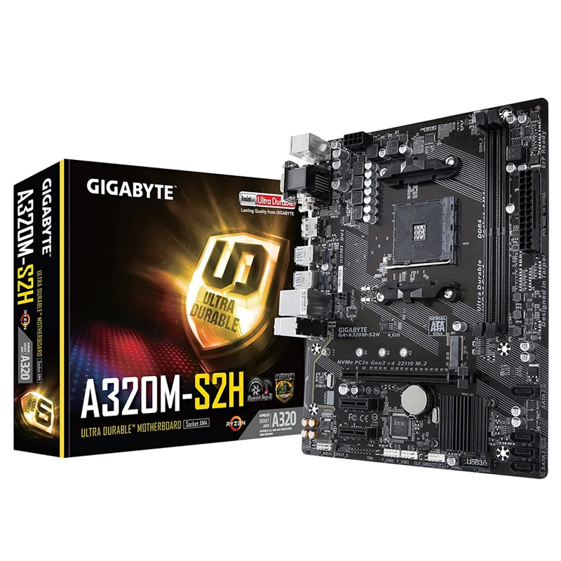 

Gigabyte GA A320M S2H Micro ATX AMD A320 DDR4 M.2 USB3.1 STAT3.0 SSD/New/32G Best support R9 desktop CPU Socket AM4 Motherboard