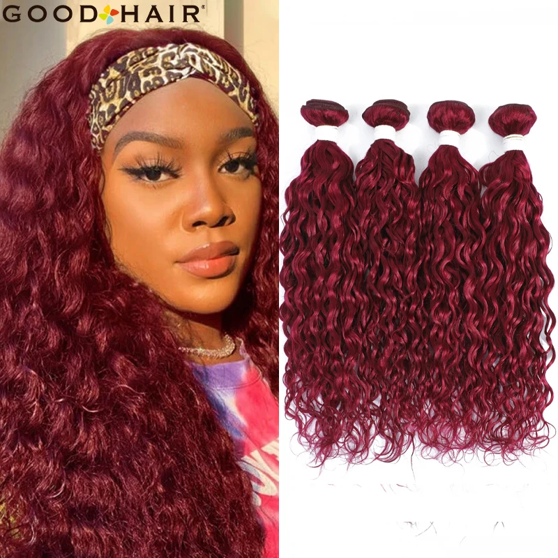 

Colored Water Wave Brazilian Cheap Human Hair Bundles Long Remy Extensions Double Weft Free Shipping Bundles 1/3/4 PCS GOOD HAIR
