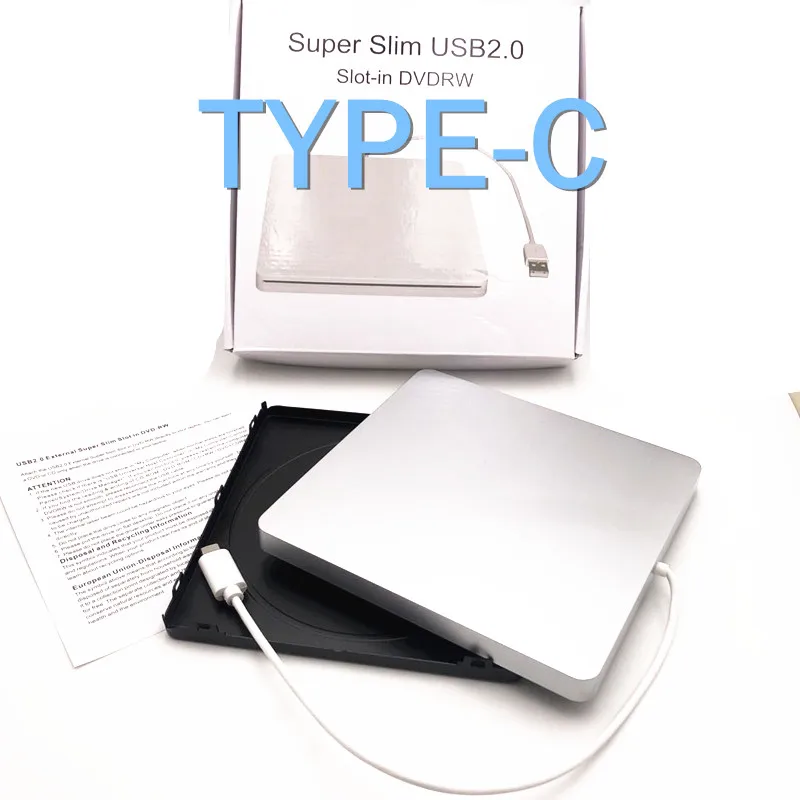 TYPE-C USB-C внешний Дисковод DVD горелки чехол для MacBook Air Pro iMac Mac mini супердрайв |