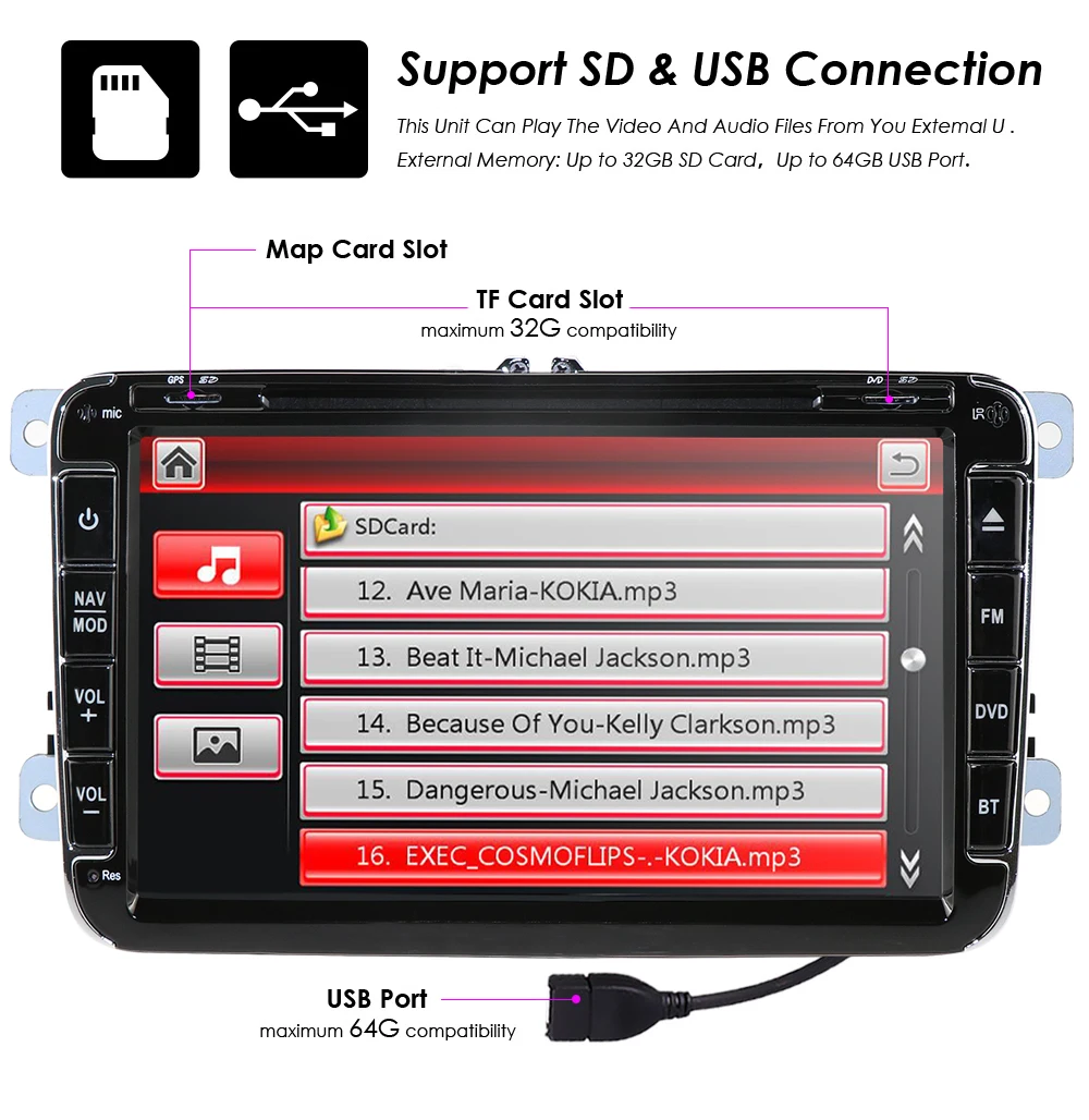 2 din 8 &quotавто радио GPS автомобильный dvd-плеер для VW Touran Golf 5 6 Caddy Passat B6 Skoda T5 навигация