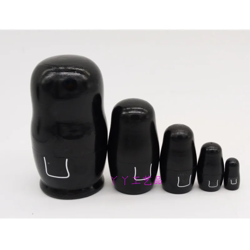 5 шт./компл. креативные деревянные матрешки русская игрушка милый пингвин Русская