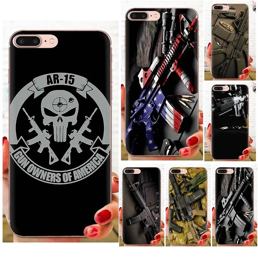 Винтовки Ar 15 пистолеты мягкие ТПУ чехлы для телефонов Galaxy Grand A3 A5 A7 A8 A9 A9S On5 On7 Plus Pro