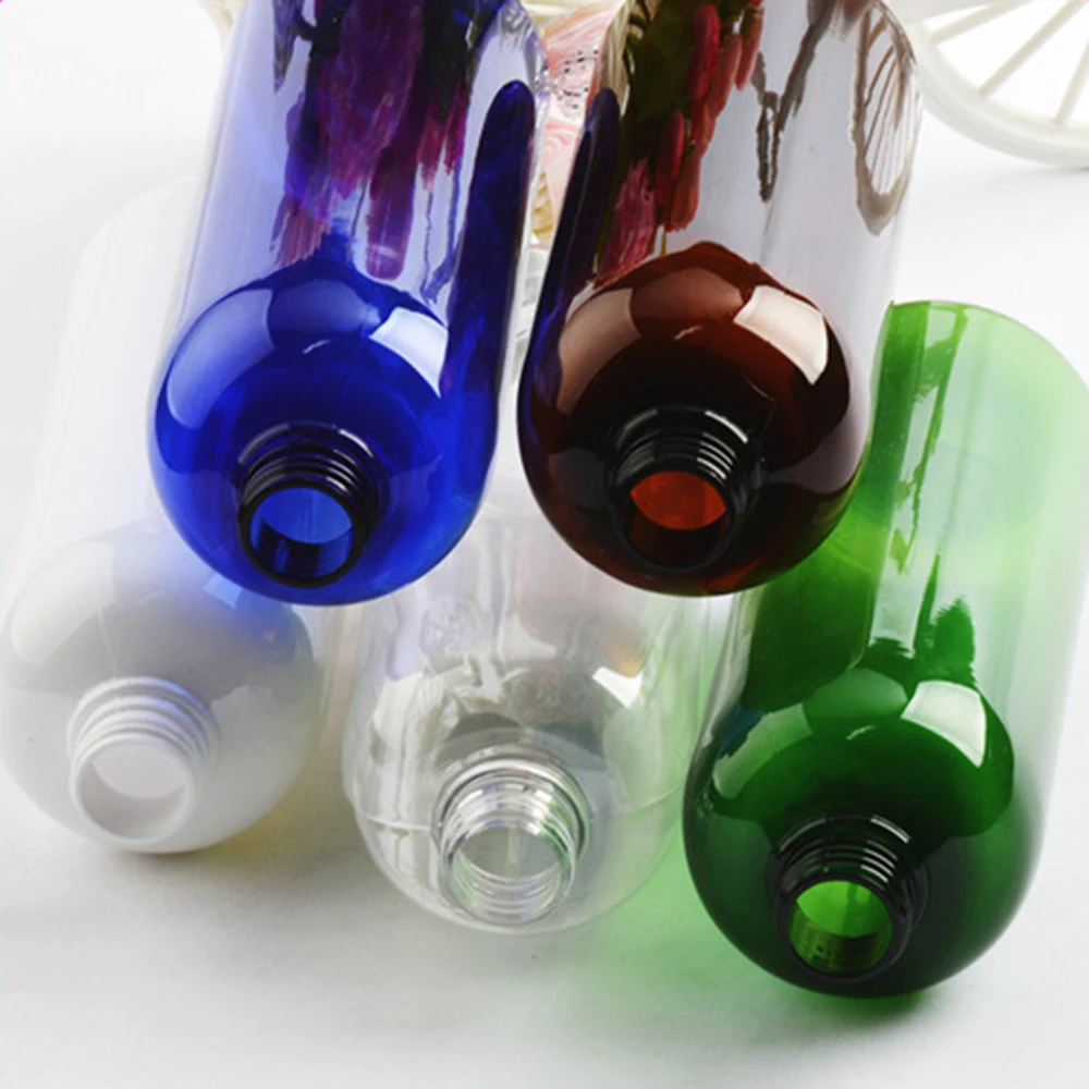 500 мл большие пустые янтарные пластиковые бутылки с черным триггером емкость для