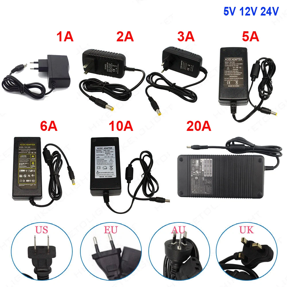 Трансформатор для светодиодной ленты 5 В 12 24 постоянного тока 2 А 3 10 20