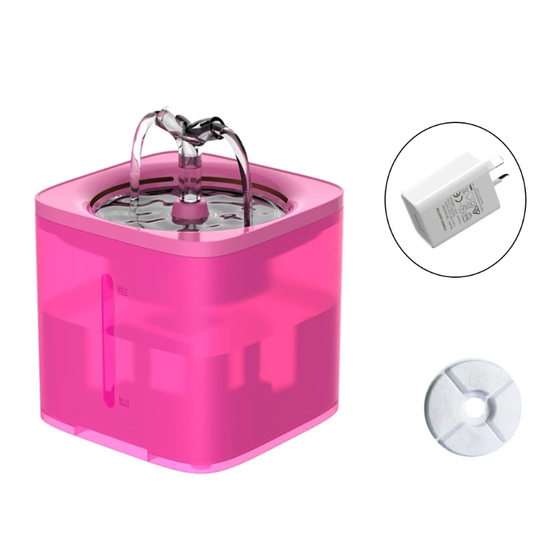 

ABS+ PP Material Cat Fountain Safe and Noise-free Mute System Cat and Dog Fountain with 1 Filter 1 Adapter