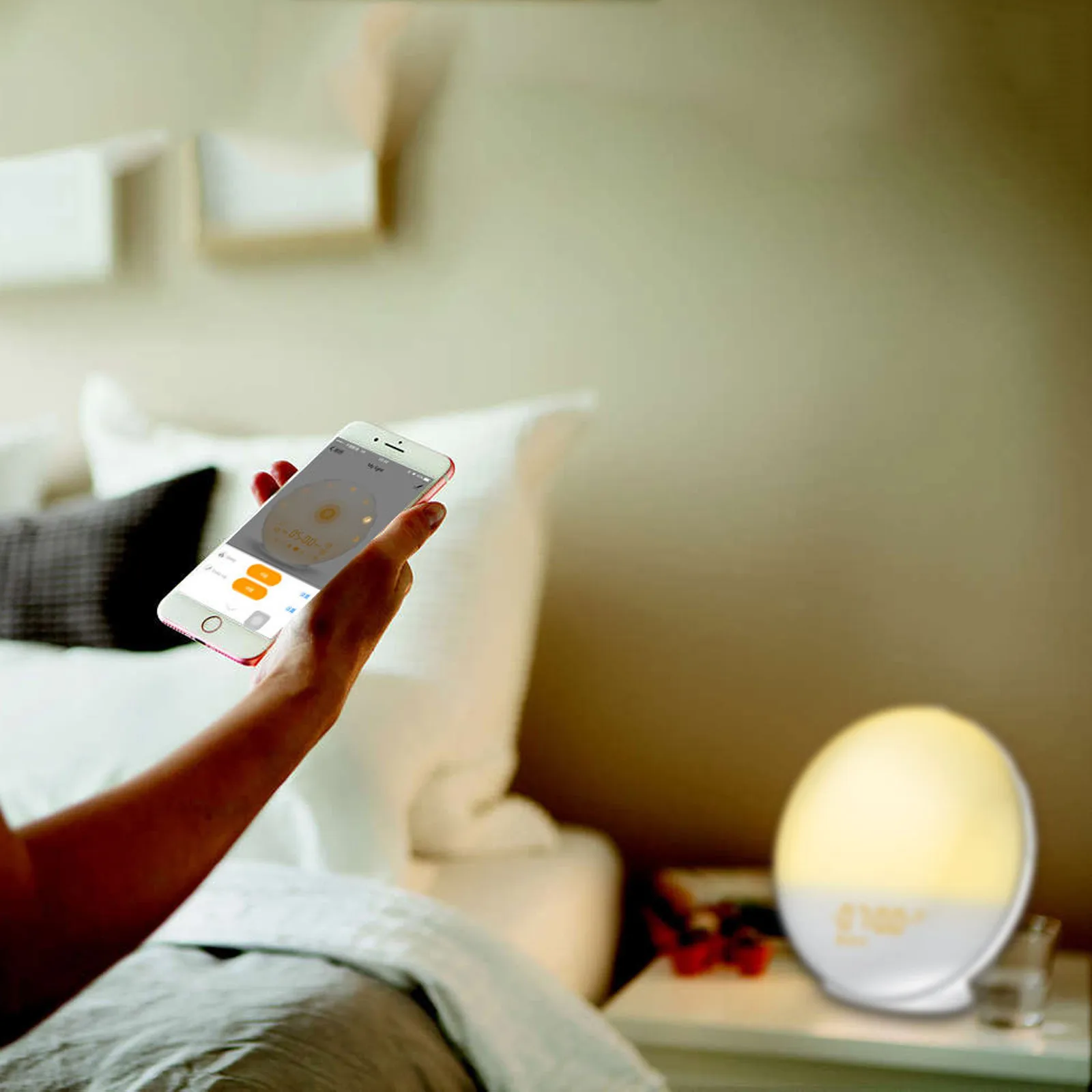 

Sunrise Alarm Clock with Projection - Smart Sunlight Wake Up Light for Heavy Sleepers Bedrooms Dawn Wake Up Alarm Clock FM Radio