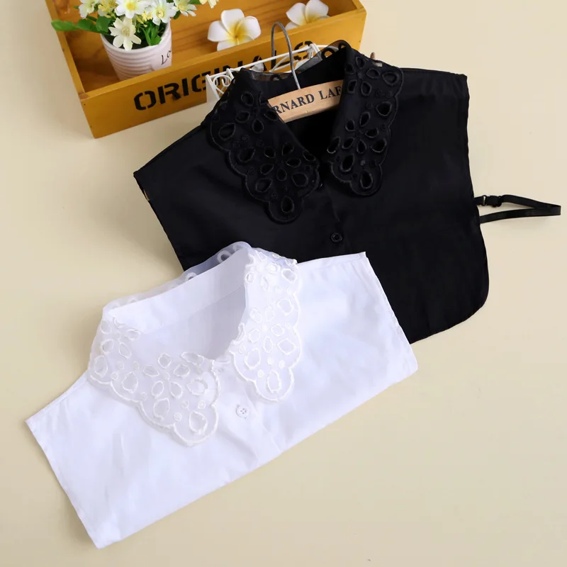

Sexy black lace flower lovely girl style binding false collar cape shirt collar Korean joker lapel stand collar false collar Top