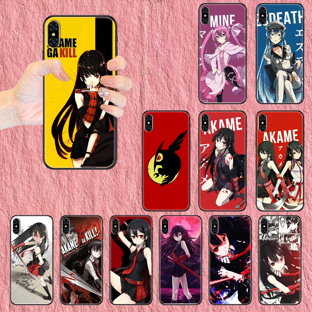 Чехол для телефона с аниме Akame ga Kill чехол iphone 5 5s se 2 6 6s 7 8 12 mini plus X XS XR 11 PRO MAX черный из