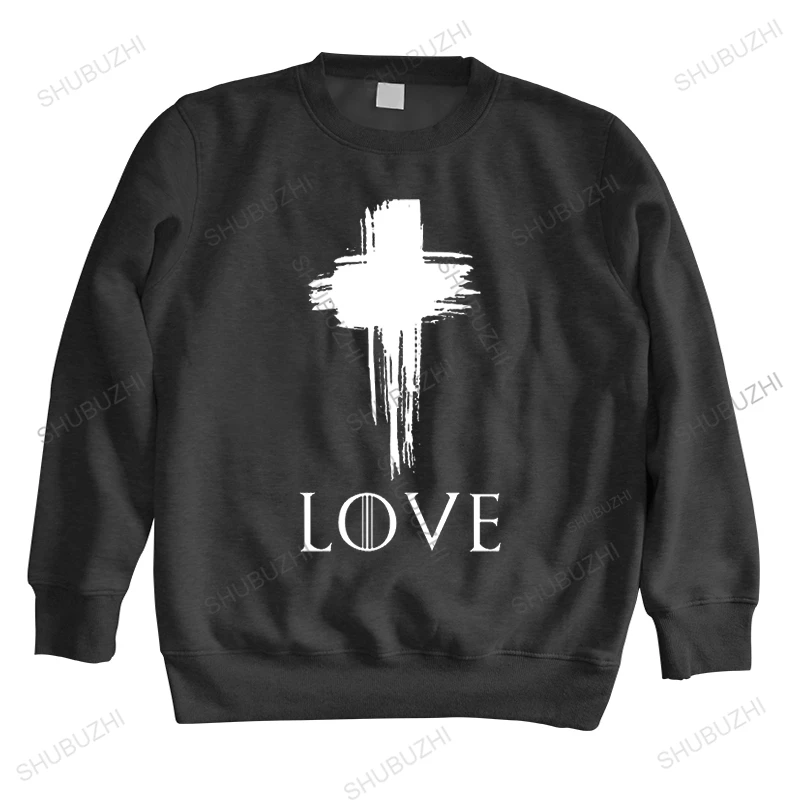 

Мужской свитер с круглым вырезом, длинным рукавом и принтом