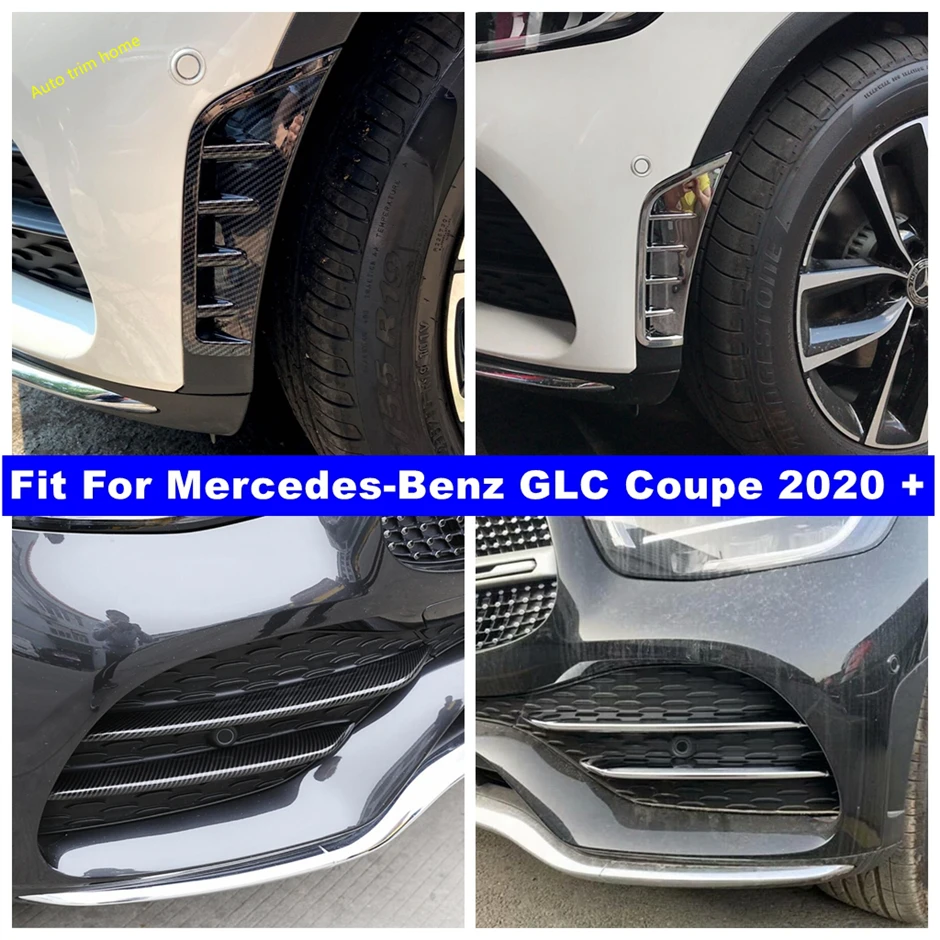 

Accessories Exterior Refit Front Bumper Grille Air Inlet / Fog Lights Lamps Eyelid Strip Cover Trim For Benz GLC Coupe 2020 2021