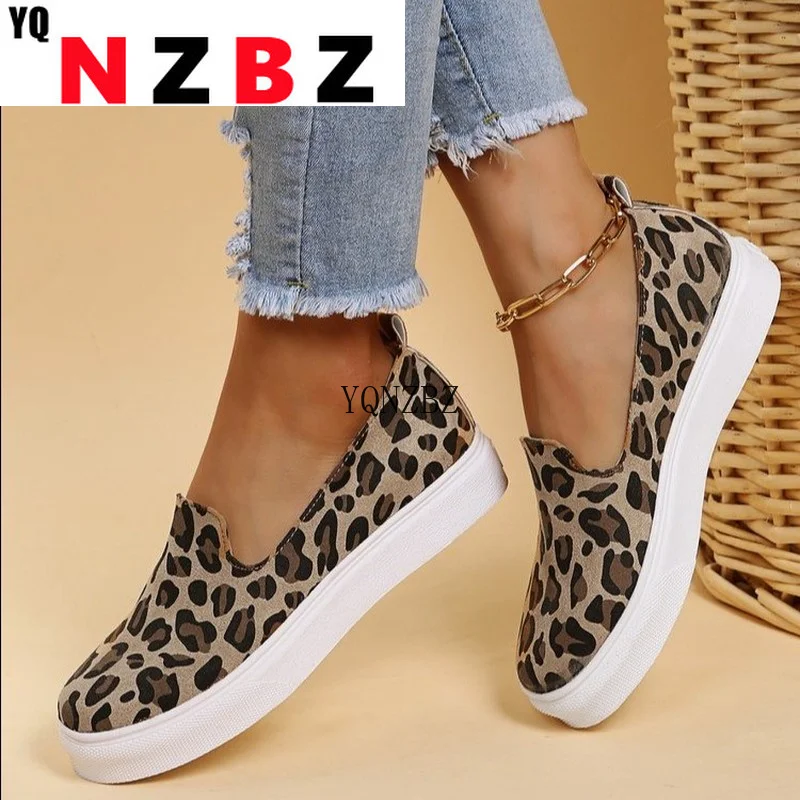 

2021 Fashion Women Loafers Hot Sale Leopard Platform Falts Female Comfortable Shoes Ladies Slip-On Light Casual Shoes New