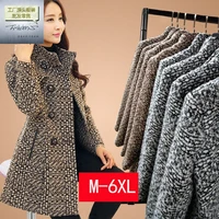 quilted trench coat oversized woolen coat womens autumn and winter mid length woolen coat short plaid