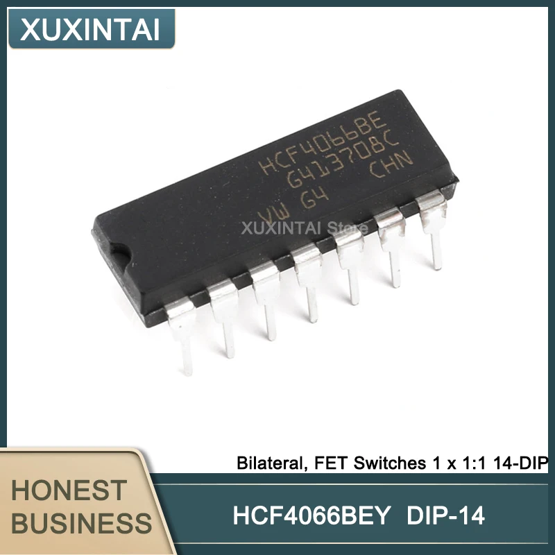 100 шт./лот HCF4066BEY двухсторонние переключатели полевых транзисторов 1x1:1 14-DIP |