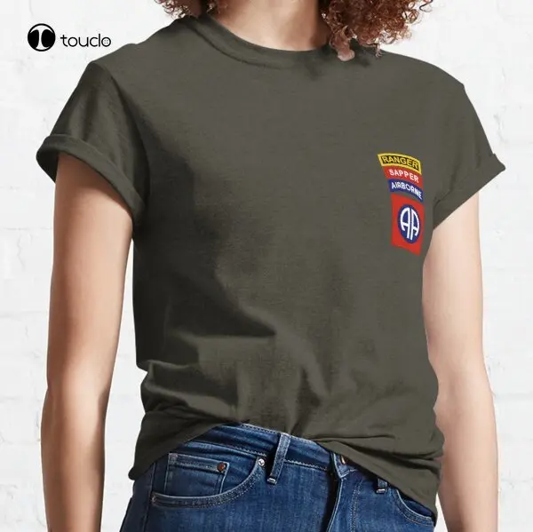 

82Nd airranger Sapper Классическая футболка, футболка, женские Графические футболки