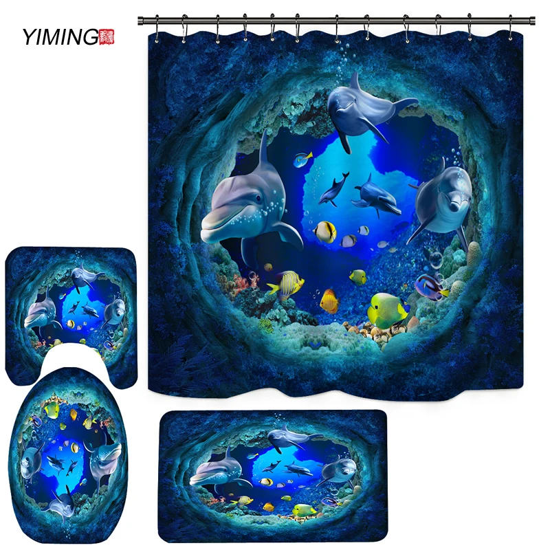 YIMING Ocean dolphin глубокая морская Акула полиэстер водонепроницаемая занавеска для
