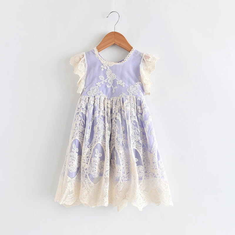 

Flofallzique 2020 Baby Girls Dress Round Neck Embroidery Lace Gorgeous Elegant Party Prom Wedding Christmas Kids Clothes