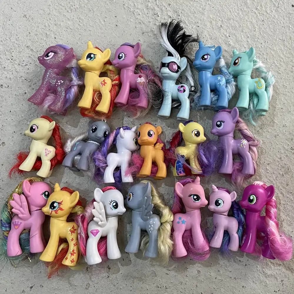 

6 см детский пони ПВХ w/грива Scootaloo милый belle Applebloom маленькая фотография принц Броня подарок