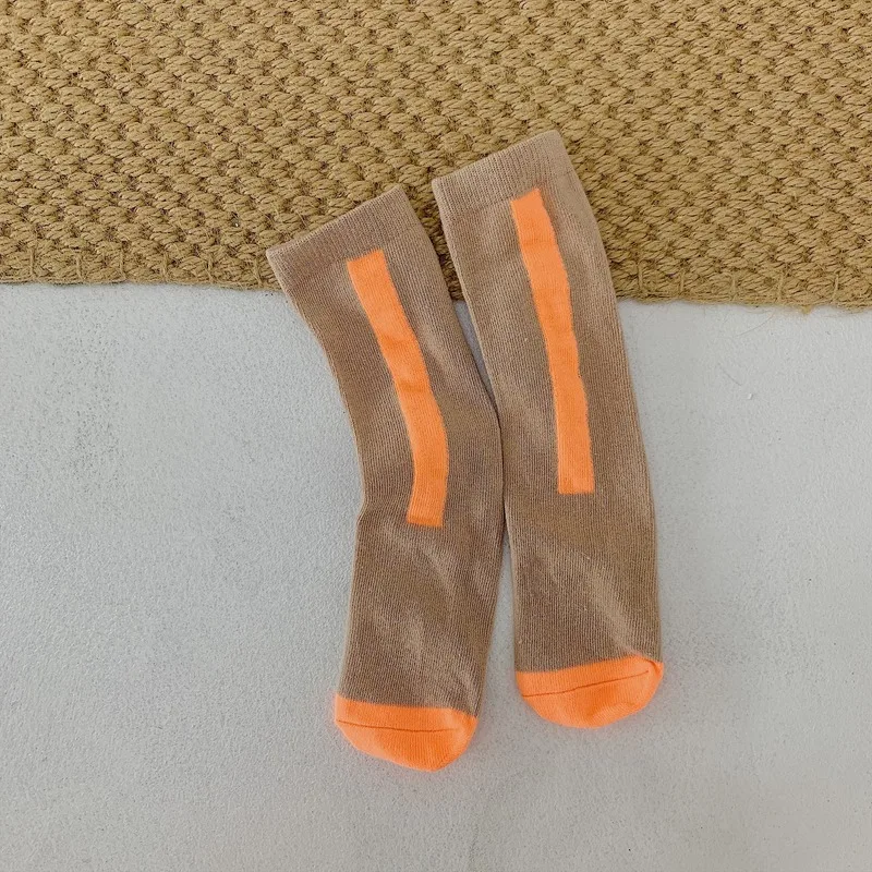 khaki Детские гольфы хлопковые флуоресцентные гетры без пятки, носки для малышей Детские носки без пятки для мальчиков и девочек детские гольфы, От 1 до 12 лет - Цвет: khaki