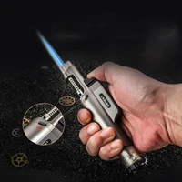 the new metal windproof small welding torch spray gun blue fire straight into the inflatable lighter kitchen outdoor tool